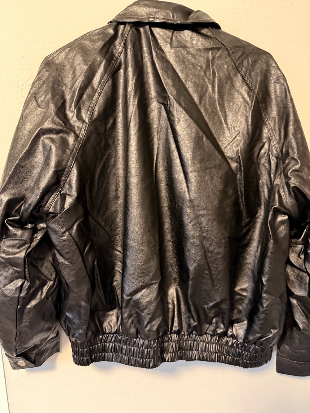 Cider Black Leather Bomber Jacket - Picture 4 of 5